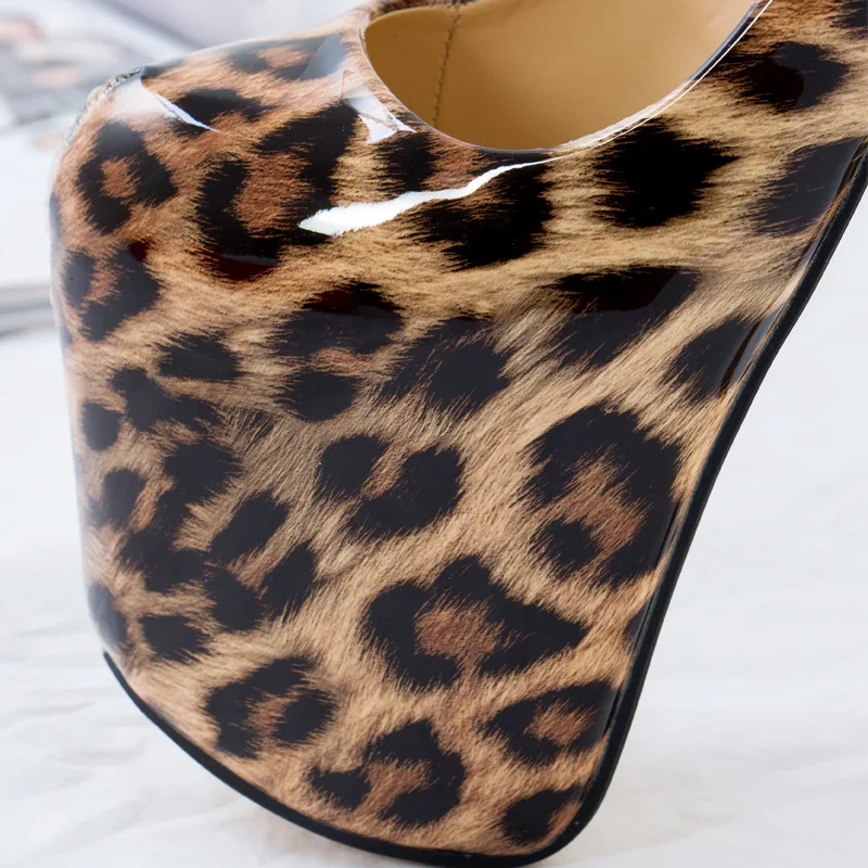 Женские леопардовые туфли-лодочки больших размеров 34-43 пикантные туфли на