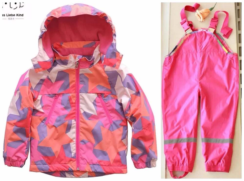 

Boy girl jacket baby jackets spring and autumn jacket plus pants children windbreaker autumn children's suit Wind proof to ride