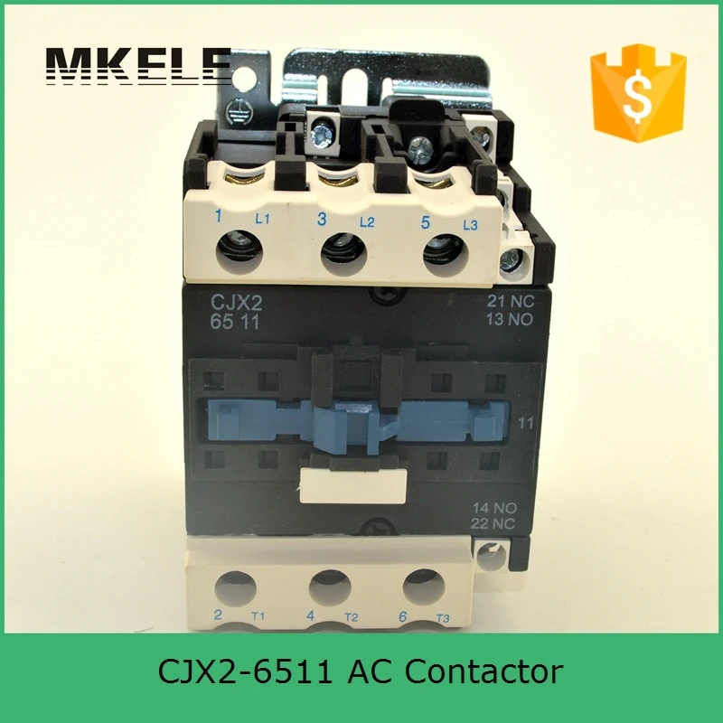 CJX2-6511 3 P + NO NC 65a Серебряный контактор 3-фазный 380 В 220 110 48 в 36 электрический