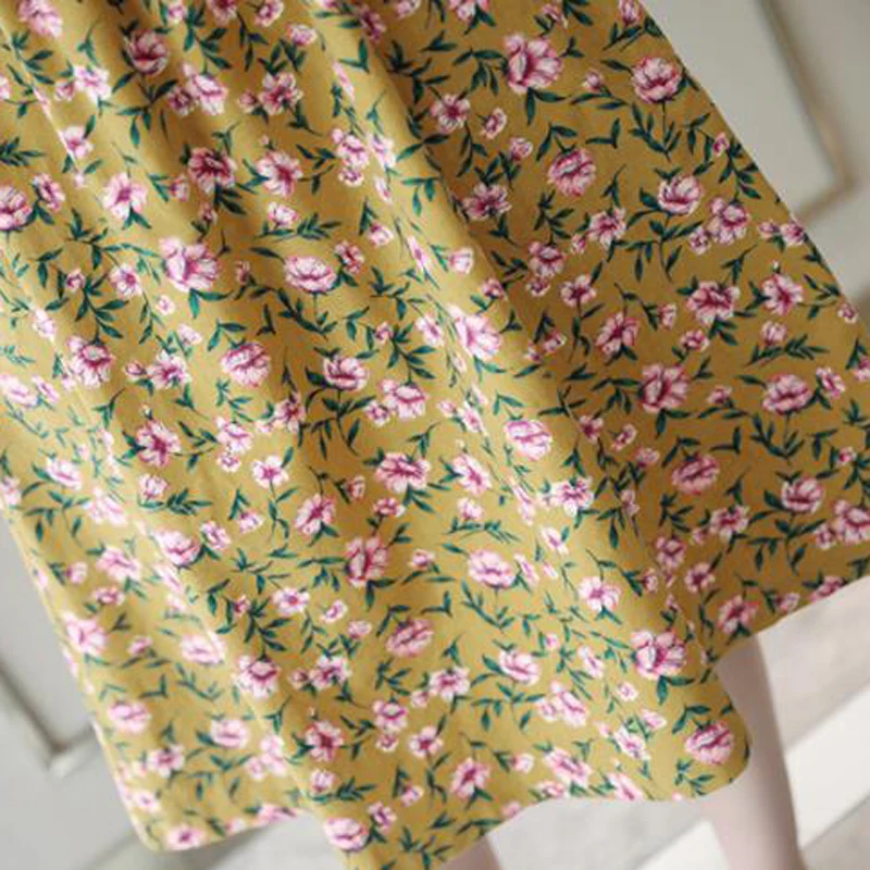 

2019 spring new Cotton Long sleeve dress women fashion Print Pockets A-Line dress Vintage Comfortable V-Neck dress women