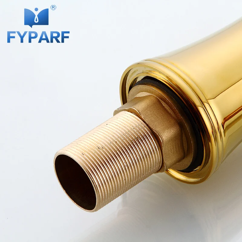 

FYPARF Solid Brass Bathroom Faucet Gold Mixer Tap Single Handle Hot Cold Washbasin Tap Sink Water Mixer Crane torneiras banheiro