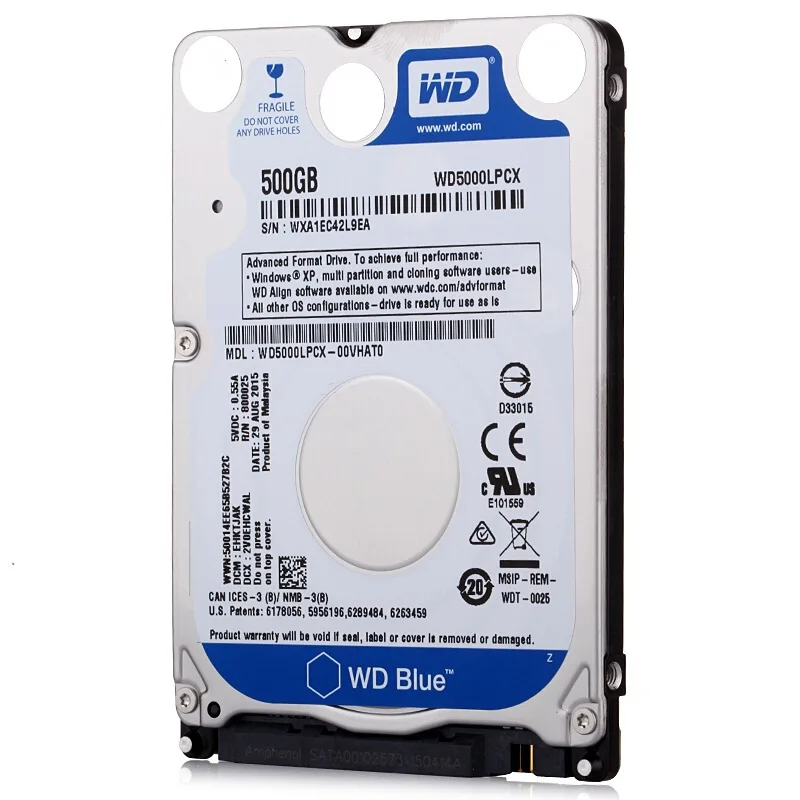 WD Blue ноутбук HDD жесткий диск 2 5 '驌 ГБ SATA 3 6 ГБ/сек. 5400 об/мин 7 мм Внутренний для