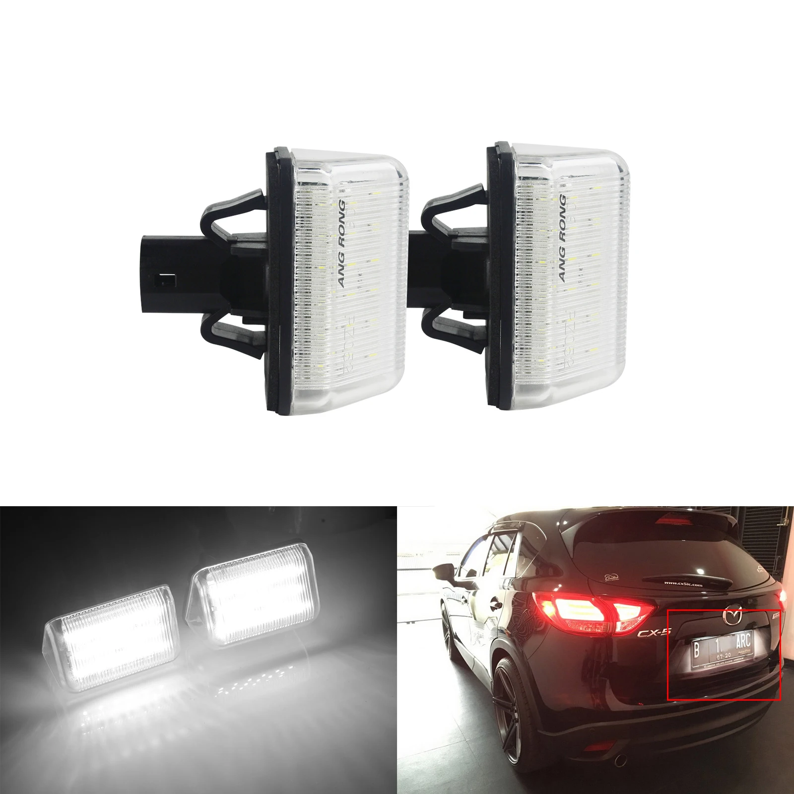 ANGRONG 2x Canbus Светодиодные номерные знаки для Mazda 6 Atenza GG/GY CX 5 7 Mazdaspeed6|Сигнальная
