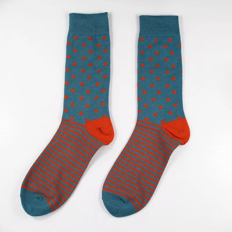 Темно-серый Jump Pioneer High Quality Mens Combed Cotton Socks Men's Casual Happy Fancy Socks Stripes Funny Cool Crew Socks Crazy Sox - Цвет: Темно-серый
