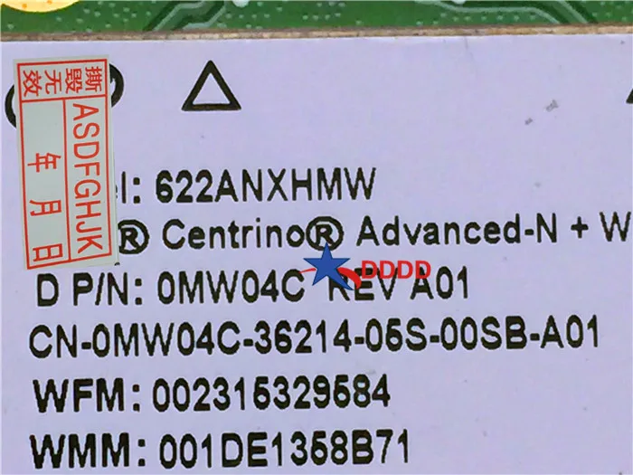 Оригинал для ноутбука DELL полуободковая мини карта 0MW04C MW04C фотоободковая модель