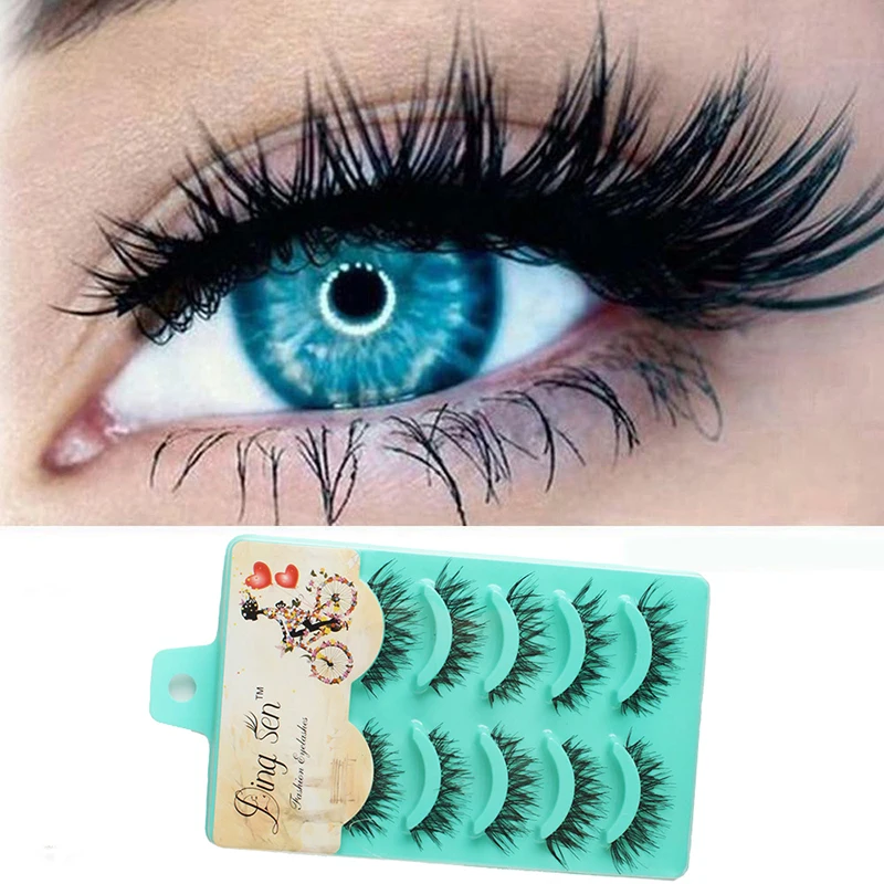 Новинка 2019 5 пар натуральные толстые полностью накладные ресницы супер длинные