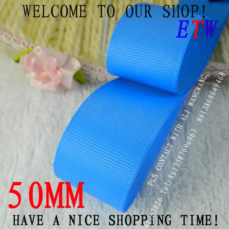 Бесплатная доставка 50 мм качественная однотонная лента небесно голубого цвета
