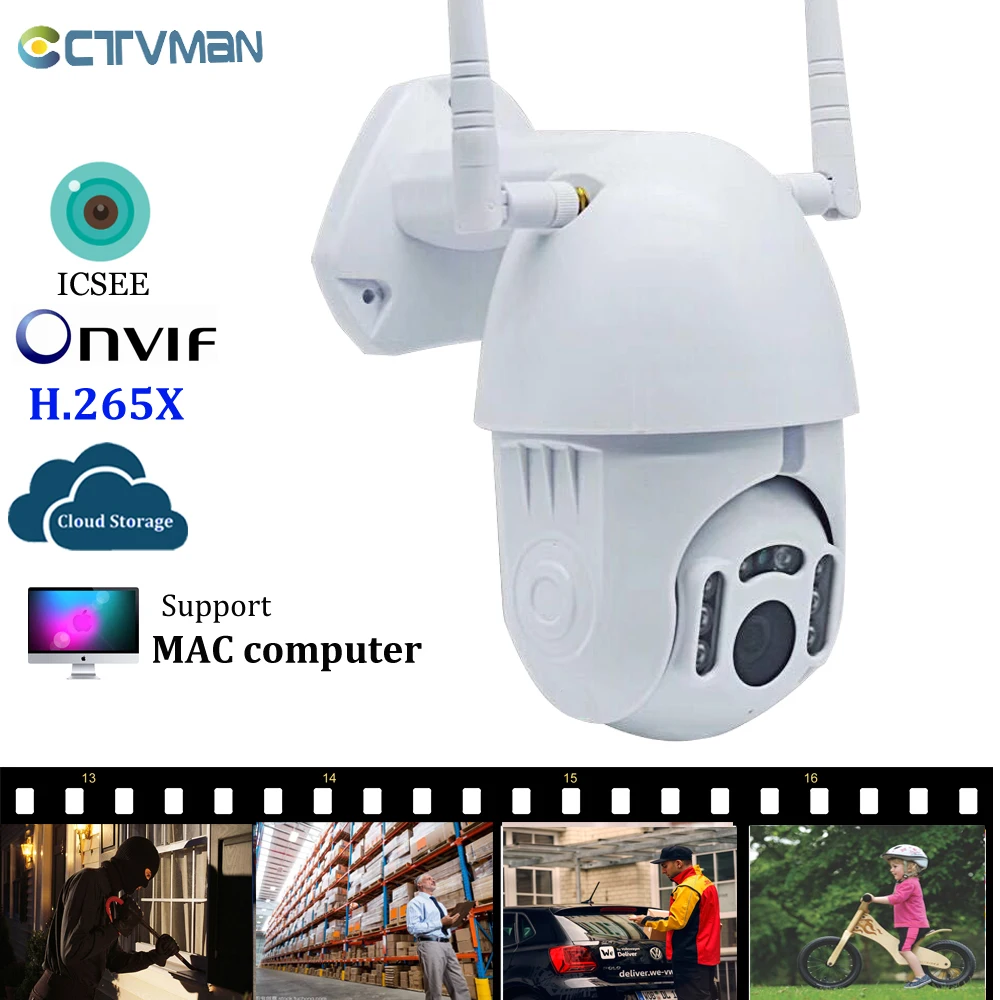 CTVMAN 1080P PTZ IP камера wifi наружная скорость купольная беспроводная безопасности ICSEE