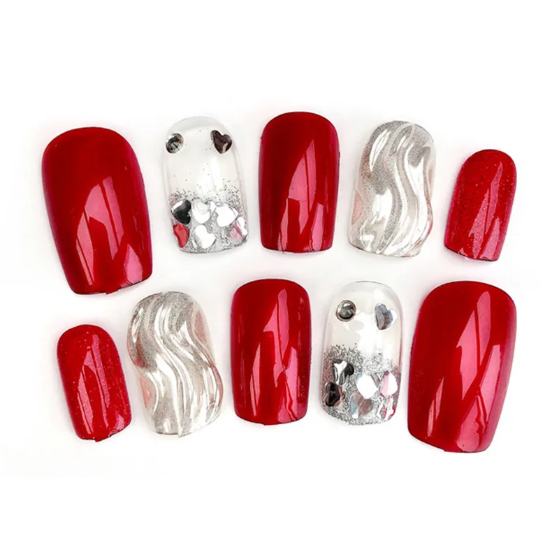 24 шт блестки воды рябь большой красный прозрачный цвет Маникюр готовая продукция