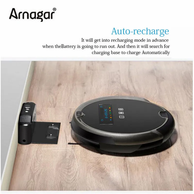 Arnagar Q1 Автоматический робот пылесос с танком для воды и влажной уборкой мощность