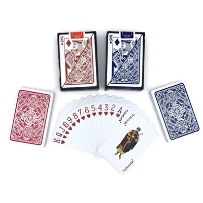 1Red 1Blue 2 компл./лот баккара ТЕХАС ХОЛДЕМ Пластик Игральные карты Водонепроницаемый покер карты PokerStar Настольные игры 2.28*3.46 inch qenueson - Цвет: 1Red 1Blue