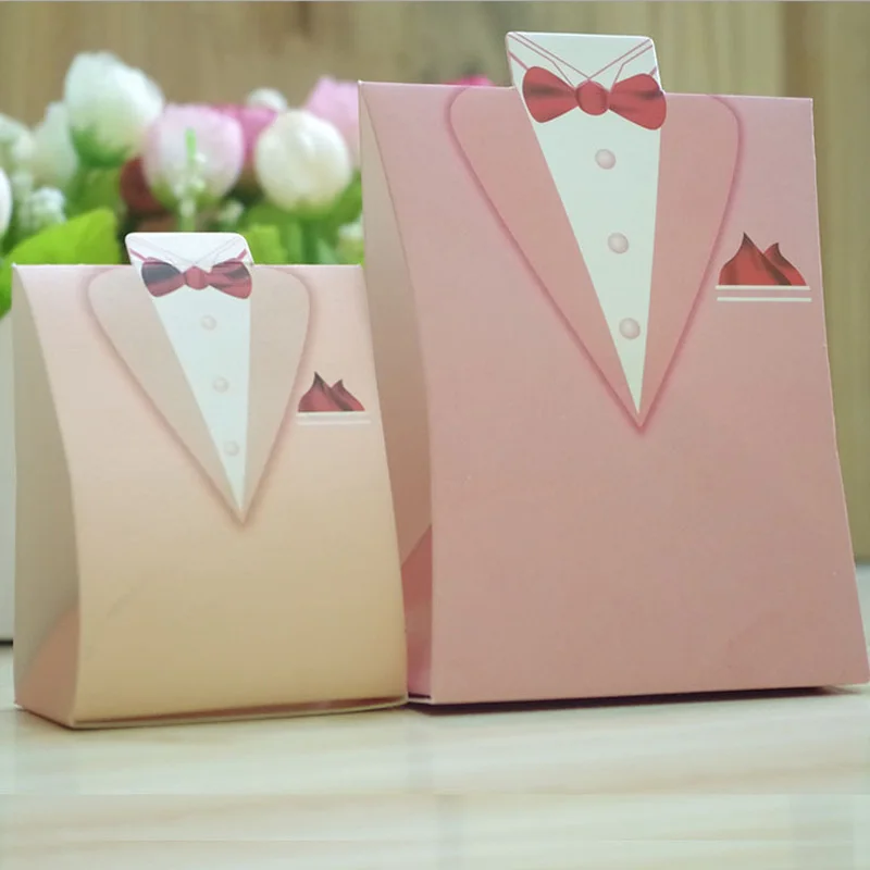 Хит! 100 шт./лот коробка для свадебных конфет креативное платье костюмов милая