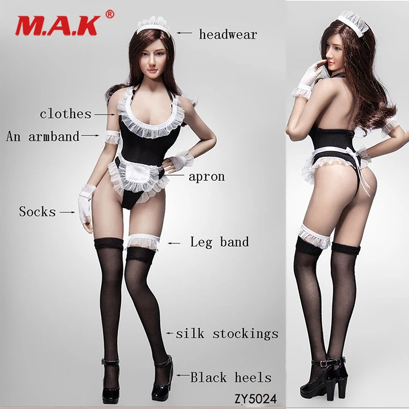 1/6 масштаб ZY TOYS ZY5024 костюм горничной сексуальный комплект женской одежды женское платье подходит для PH большой груди фигурки тела