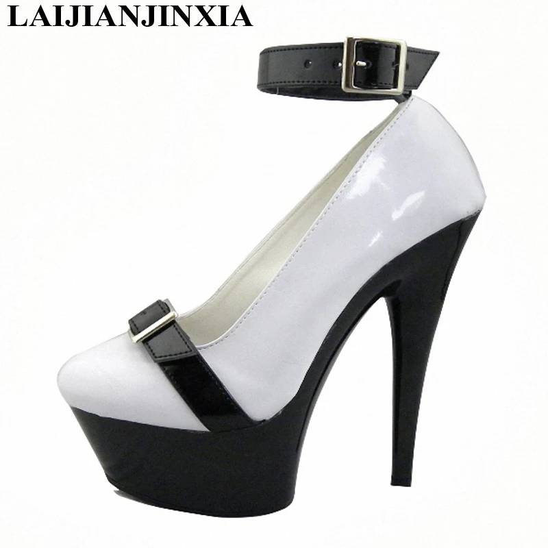 

LAIJIANJINXIA NEW 15cm Ultra High Heels Single Shoes Fashion Stage Shoes Gorgeous Leather 6 Inch High Heels Women's Pumps