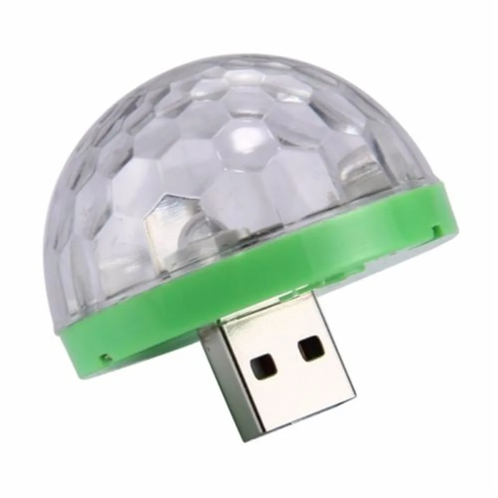 Мини USB СВЕТОДИОДНЫЙ вечерние светильник Музыкальный шар светильник s изменение цвета с музыкой DJ светильник для сцены рождественской вечеринки стробоскоп сценическая лампа