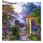 Алмазная мозаика с рисунком в виде двери и цветка