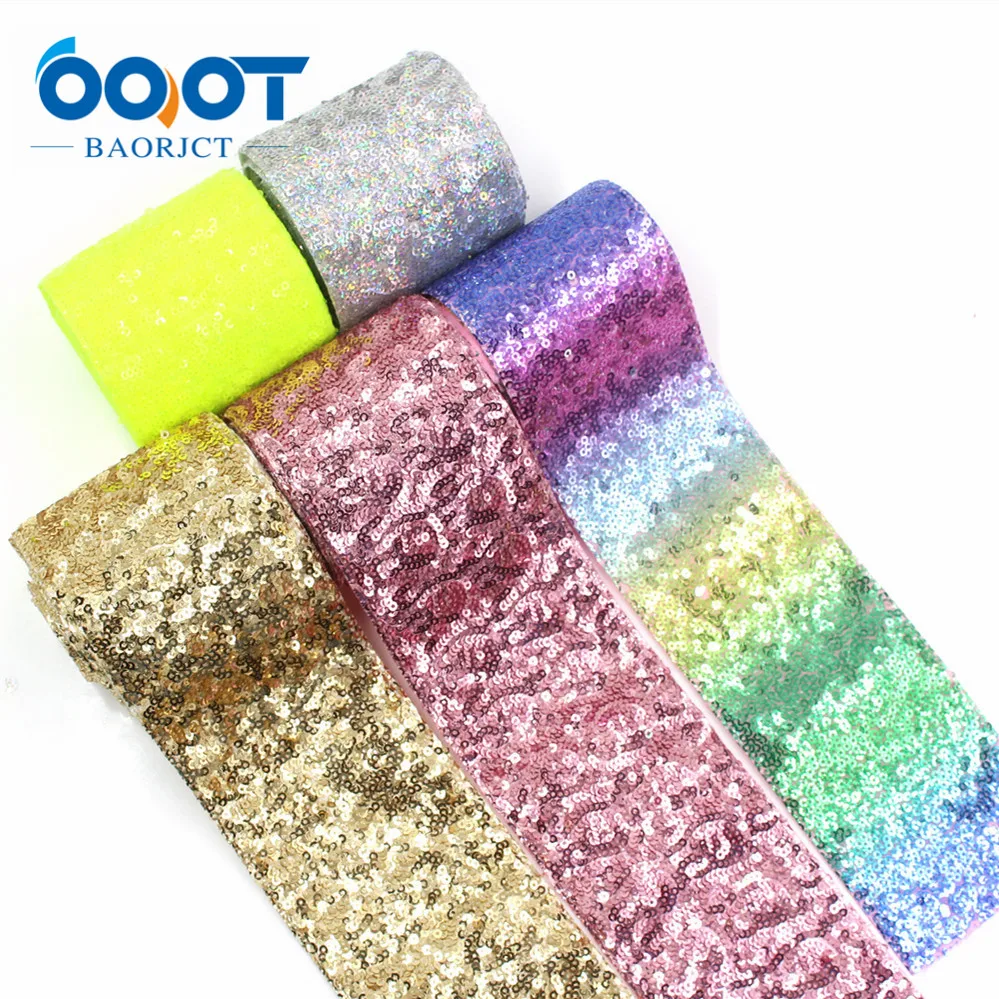 Бант для волос однотонный с блестками модная текстильная лента рукоделия