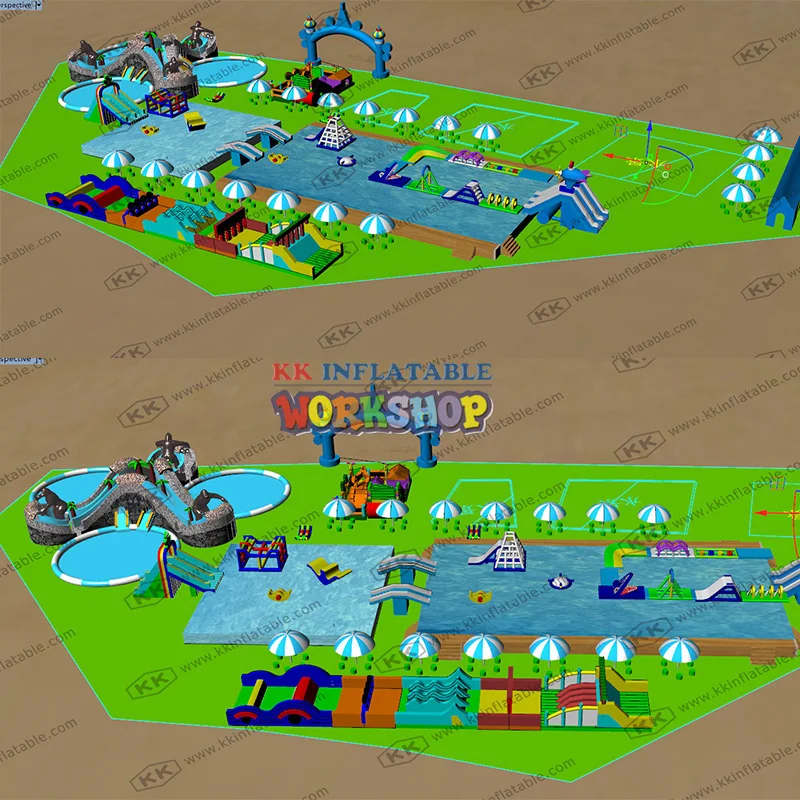 Beste Mobiele Droog Speeltuin Opblaasbare Water Park Project Gemaakt In China