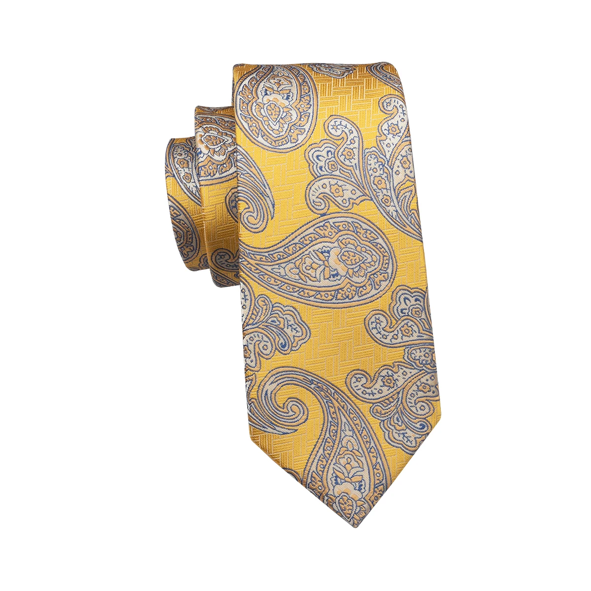 Hi-Tie Gold Paisley Silk Ties For Men Floral Yellow Men's Necktie Set Tie Pocket Square Cufflinks Cravats Luxury SN-1730 | Аксессуары