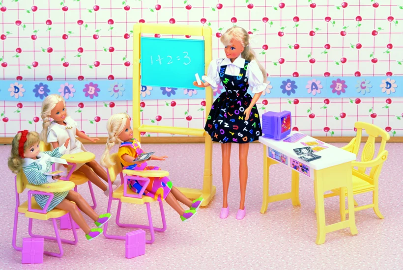 original for princess barbie classroom doll accessories 1/6 bjd doll school desk barbie furniture supplies set toy gift