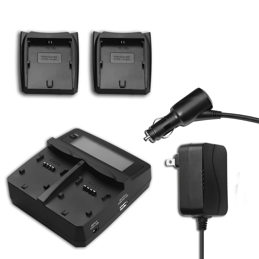 ICV DCLP-E6 LP E6 LPE6 LC-E6 батарея двойной дом + Автомобильная камера зарядное устройство