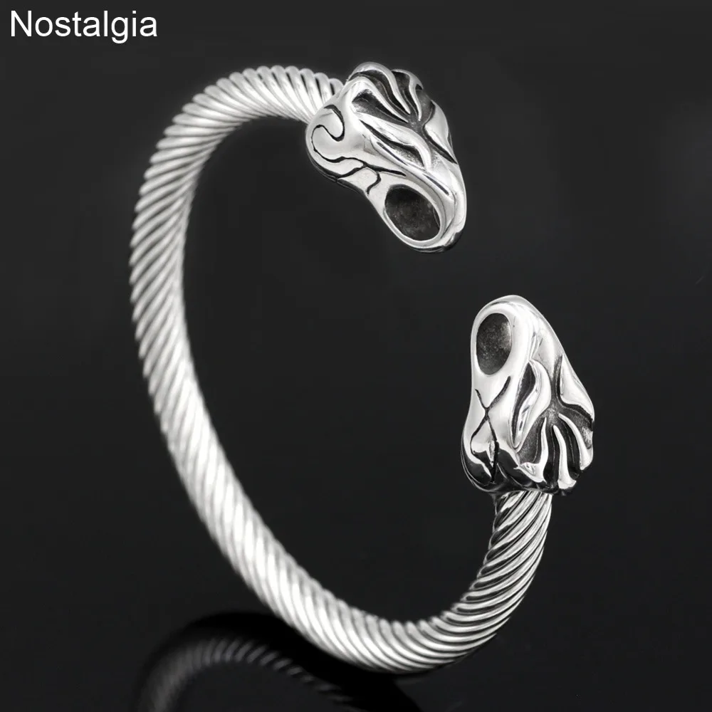 Дракон Ворон и волк амулет викингов браслет Joyeria De Acero неизбежный для женщин
