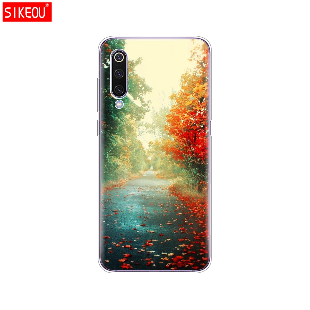 12097 case for xiaomi mi 9 case cover Cartoon Silicone Soft TPU Cover For xiaomi Mi9 xiaomi 9 SE Case Phone Shell bumper etui flower - Цвет: 12097