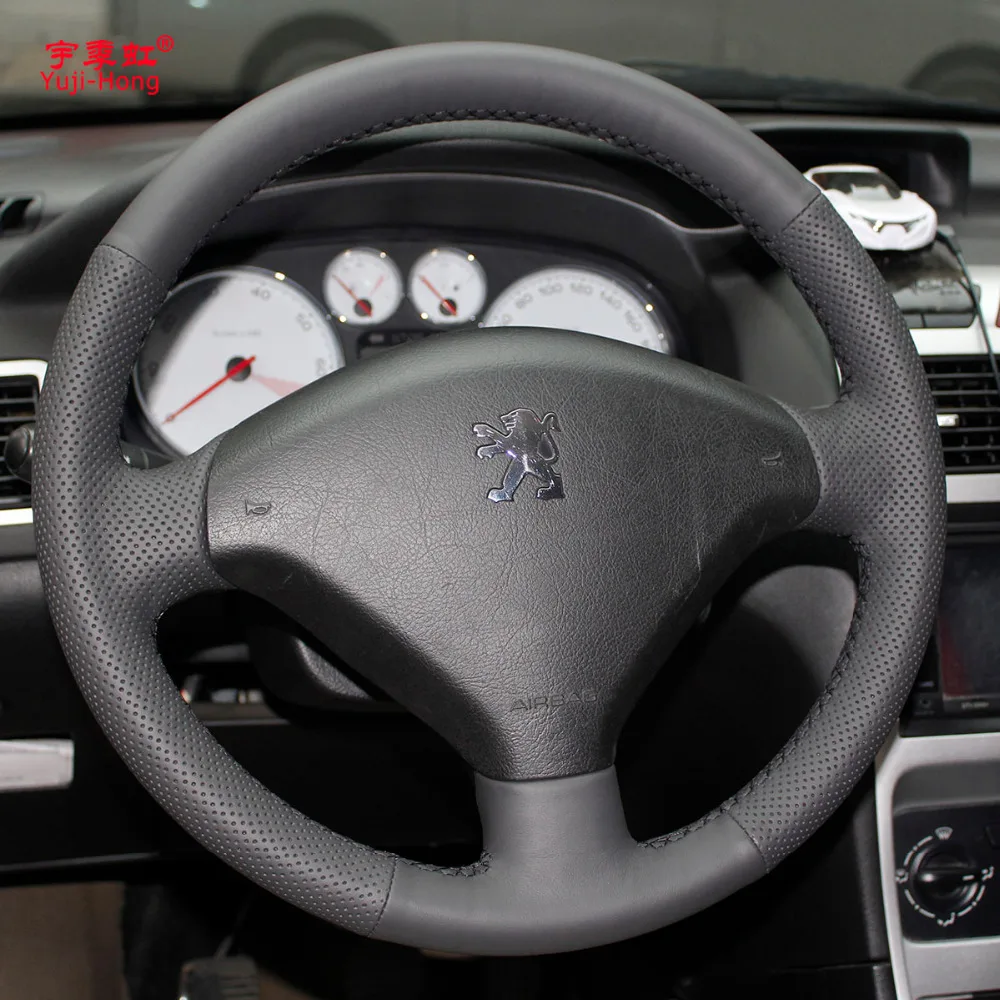 Чехол для автомобильного руля Yuji-Hong чехол Peugeot 307 2004-2010 верхний слой из
