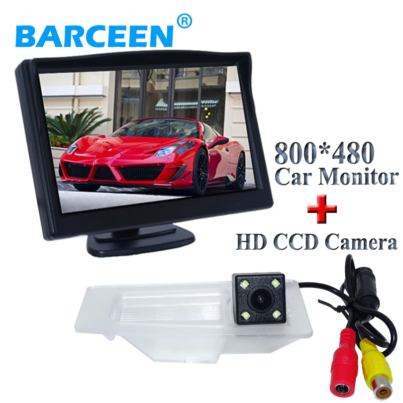 4 светодиодных лампы Φ wire + 800*480 lcd screen hd car rear monitor 5 дюймов для mazda 3 / axela|monitor 5|car