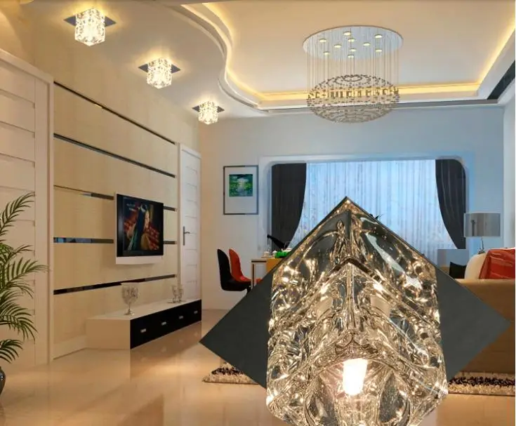 Современные короткие потолочные светильники led 3 Вт хрустальные коридорные для