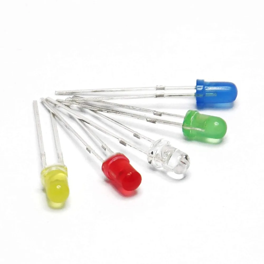 3 мм светильник диод DIY Kit белого и желтого цвета красные синие зеленый круглый