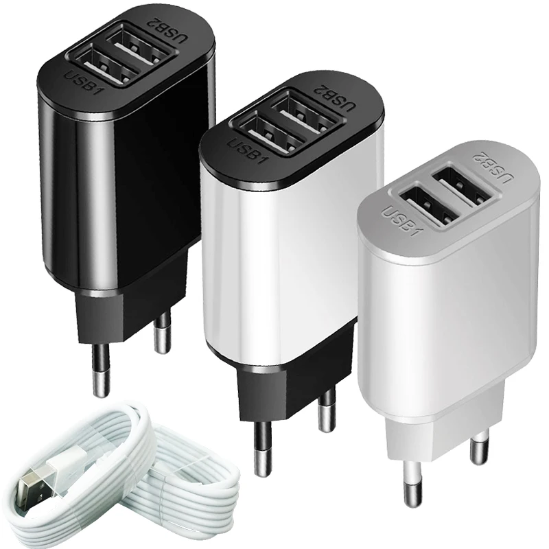 Универсальное двойное USB зарядное устройство 5 В 2A портативный зарядный адаптер