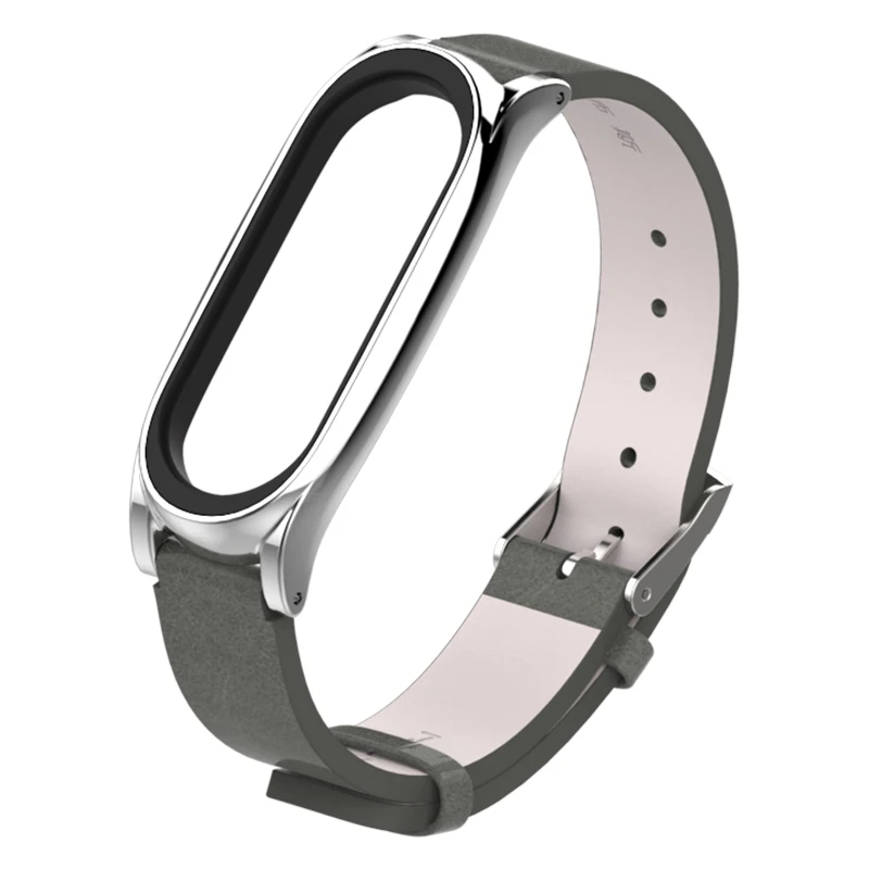 gray Mi jobs mi Band 4 3 кожаный ремешок для Xiaomi mi Band 4 3 Аксессуары для смарт-браслета браслет mi band 4 3 ремешок из искусственной кожи - Цвет: gray