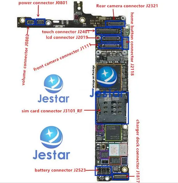 3 компл./лот = 30 шт. полный комплект FPC разъемов для iPhone 6plus 5 &quotLCD touch power camera dock
