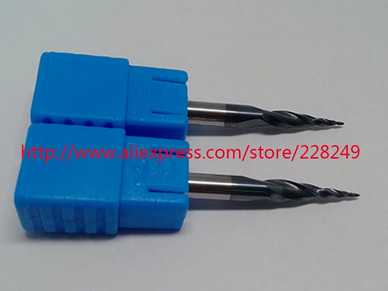 1 шт. R0.25 * D4 15 50L 2F HRC55 твердосплавные конические концевые фрезы с твердосплавным