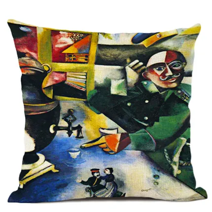 Master Chagall, льняная наволочка с рисунком маслом, декоративная наволочка для подушки для офиса и дома, Almofada Cojines Coussin