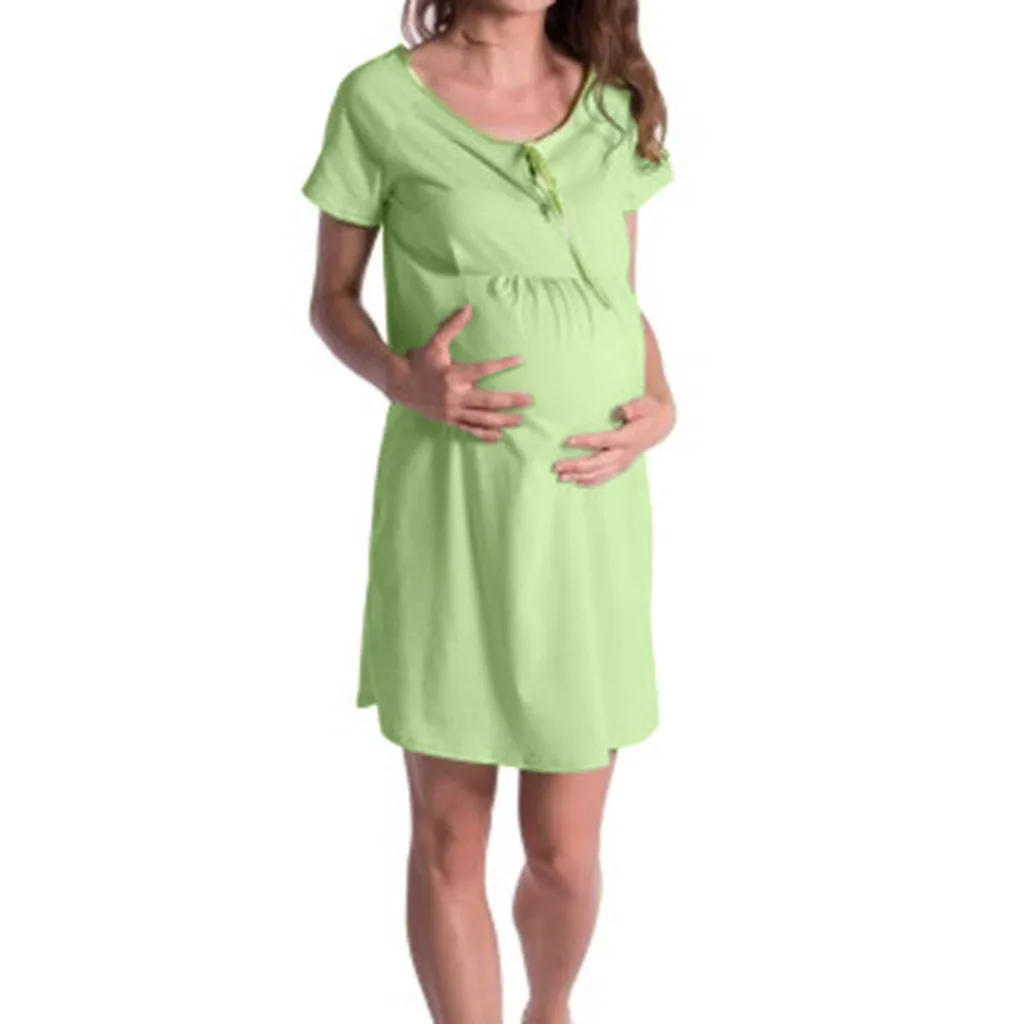 Women Maternity Leisure Short Sleeve Breastfeeding Multicolor 12 Color Dress summer maternity dress props robe de gros | Мать и ребенок