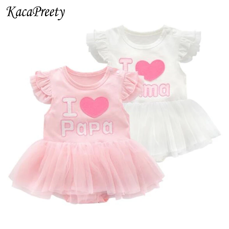 Комбинезон для маленьких девочек Love papa mama хлопковое Сетчатое детское платье