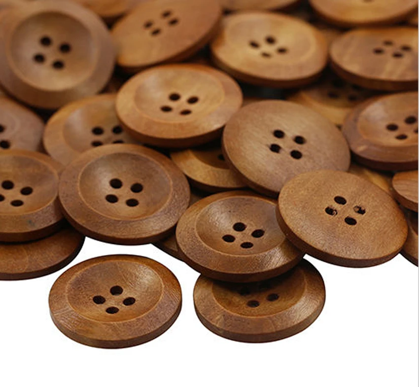 Hot Sell 50 Pcs Wooden 4 Holes Round Wood Sewing Buttons DIY Craft Scrapbooking 25mm S | Дом и сад