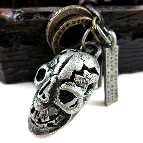 vintage saints charms necklaces pendants crucifix Ghost Head pendant Leather necklace allah jewelry mix order 10pcs freeshiping | Украшения