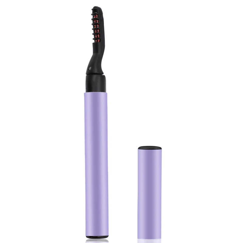 purple Фиолетовый, розовый, портативная ручка, стильная электрическая завивка с подогревом, бигуди для ресниц, длительные ресницы для завивки для макияжа, набор для завивки для женщин - Цвет: purple