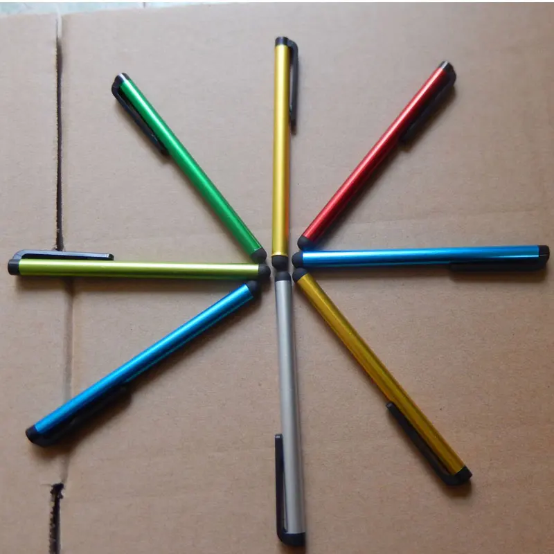 Мини ручки 100 шт./лот стилус для сенсорного экрана с заглушкой от пыли iphone 6 5 4 iPad Mini