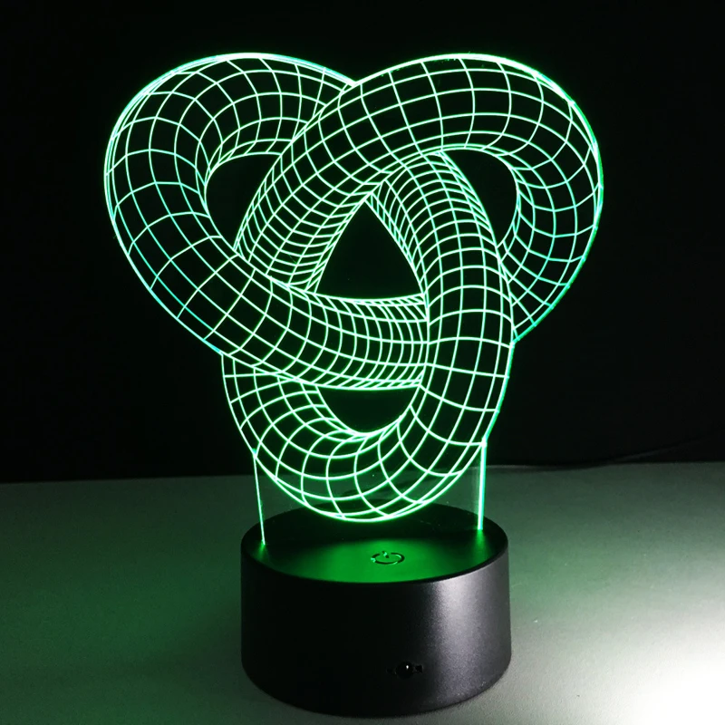 BOCHSBC 3D абстрактная графика Ночная лампа 7 красочных сенсорных изменяющихся
