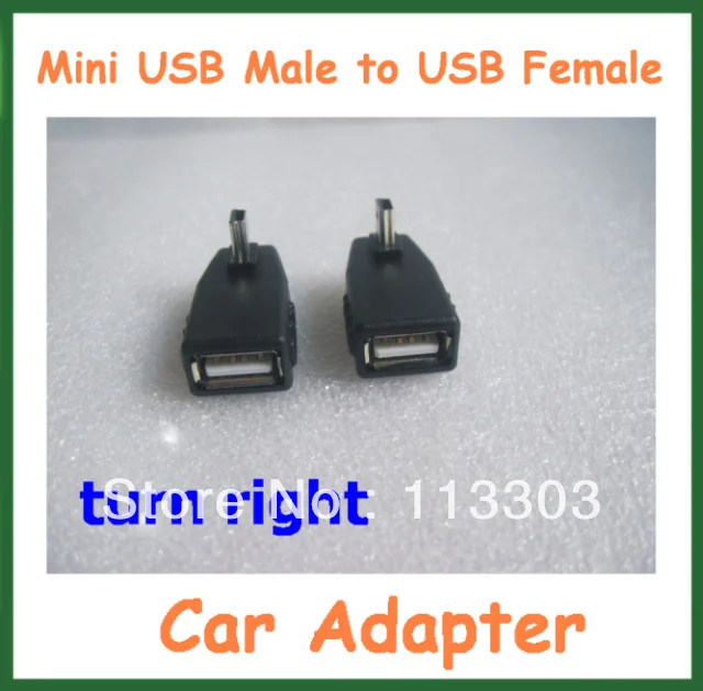 

100 шт. автомобильный адаптер T-style мини USB штекер на USB гнездо адаптер поворотный вправо USB конвертер MP3 Разъем USB OTG Хост Бесплатная доставка