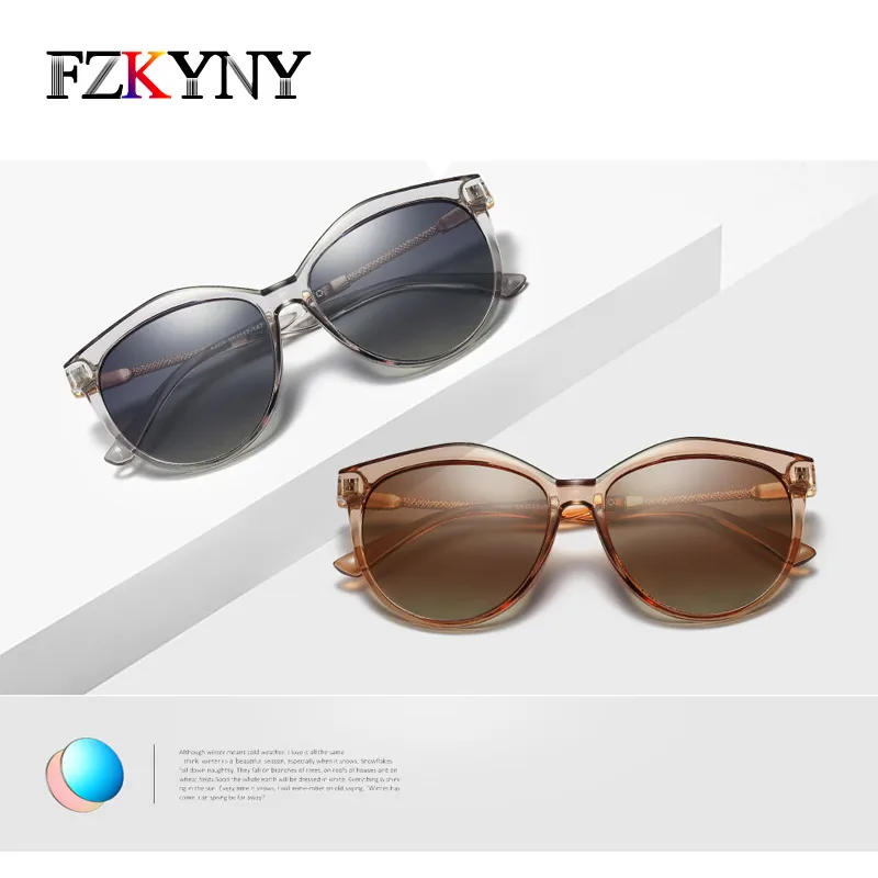 FZKYNY New Polarized Sunglasses Women Luxury Brand Designer Coating Mirror Eyewear Fashion Drill Sun Glasses High Quality UV400 |