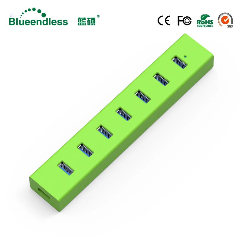 Пластиковый usb-концентратор 3,0, 7 портов, usb-хаб, usb-разветвитель, супер высокая скорость, светодиодный, новинка, для Apple Macbook Air, ноутбука, ПК, планшета