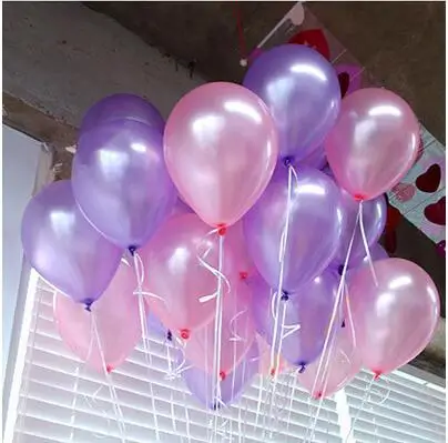Pink Purple 100 шт 10 дюймов жемчуг синий латекс воздушный шар надувные свадебные шарики, День подарков будущей матери День Рождения декоративные шары - Цвет: Pink Purple