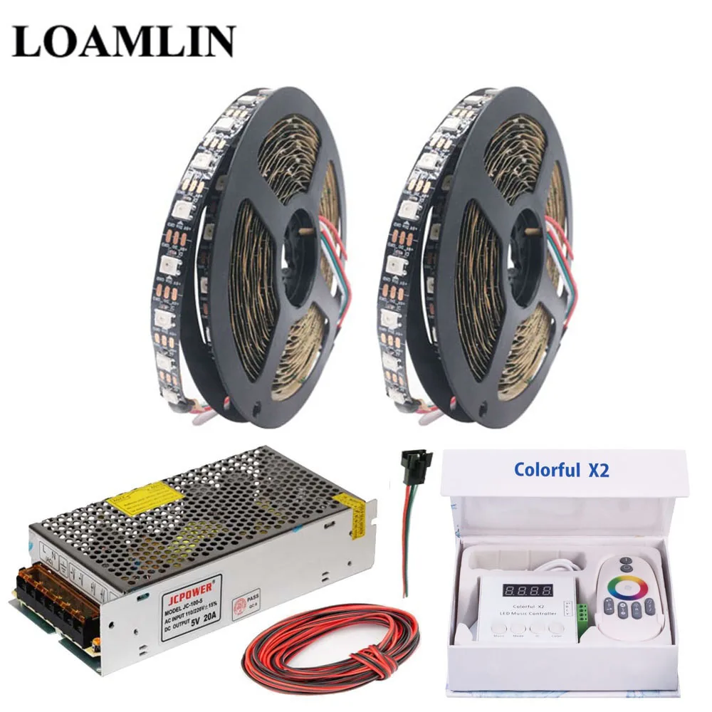 Светодиодная лента WS2812B WS2812 RGB цветная светодиодная x2 музыкальный контроллер 5 в