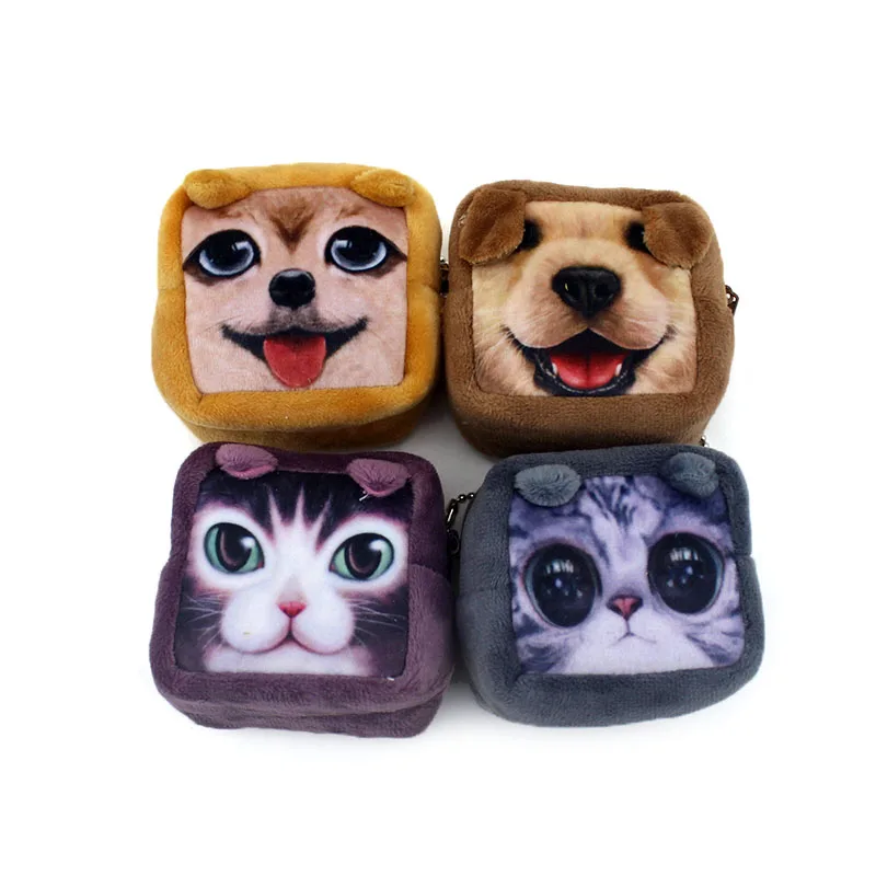 Детский мини кошелек с 3D принтом кота и собак 2018 для хранения Детская сумка монет