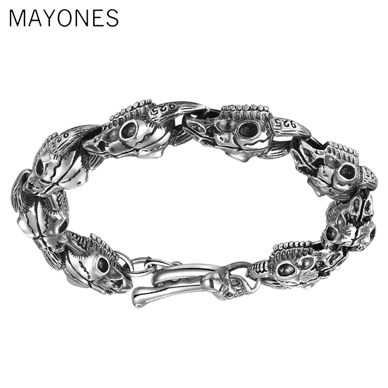 Мужской браслет MAYONES в стиле панк Череп голова овцы Однотонный женский
